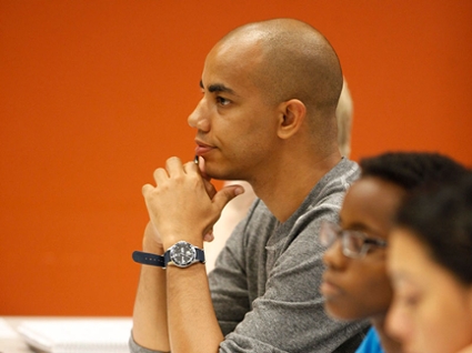 MPP students listening to a class lecture