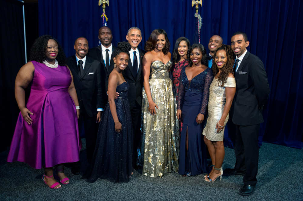 Erin Robinson, MPP’16, center left with President Barack Obama, First Lady Michelle Obama, and the 2016 cohort of Congressional Black Caucus Foundation, Inc. Fellows