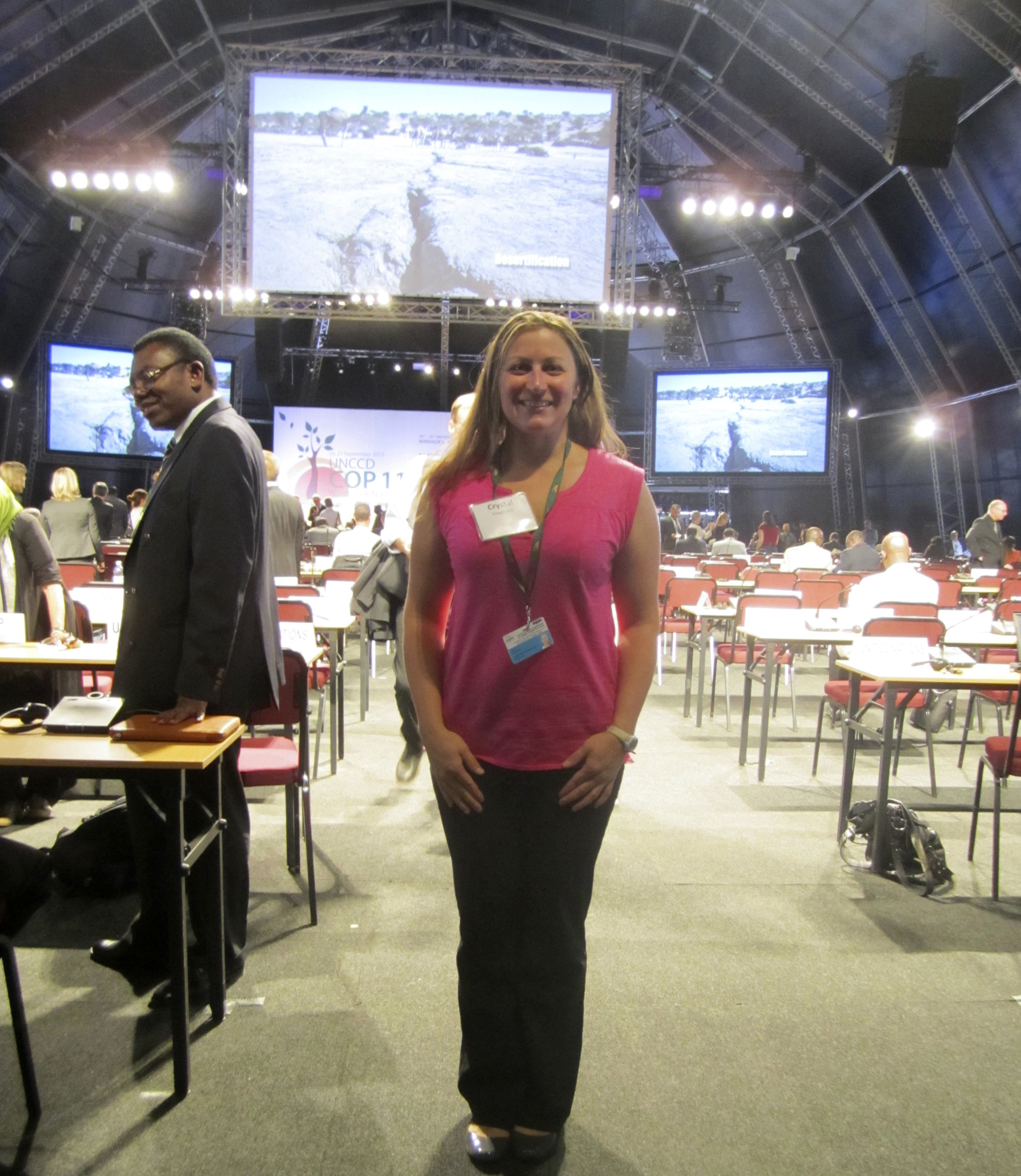 photo of Crystal Vitagliano at United Nations Convention to Combat Desertification