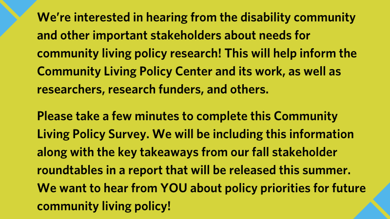 Community living policy survey