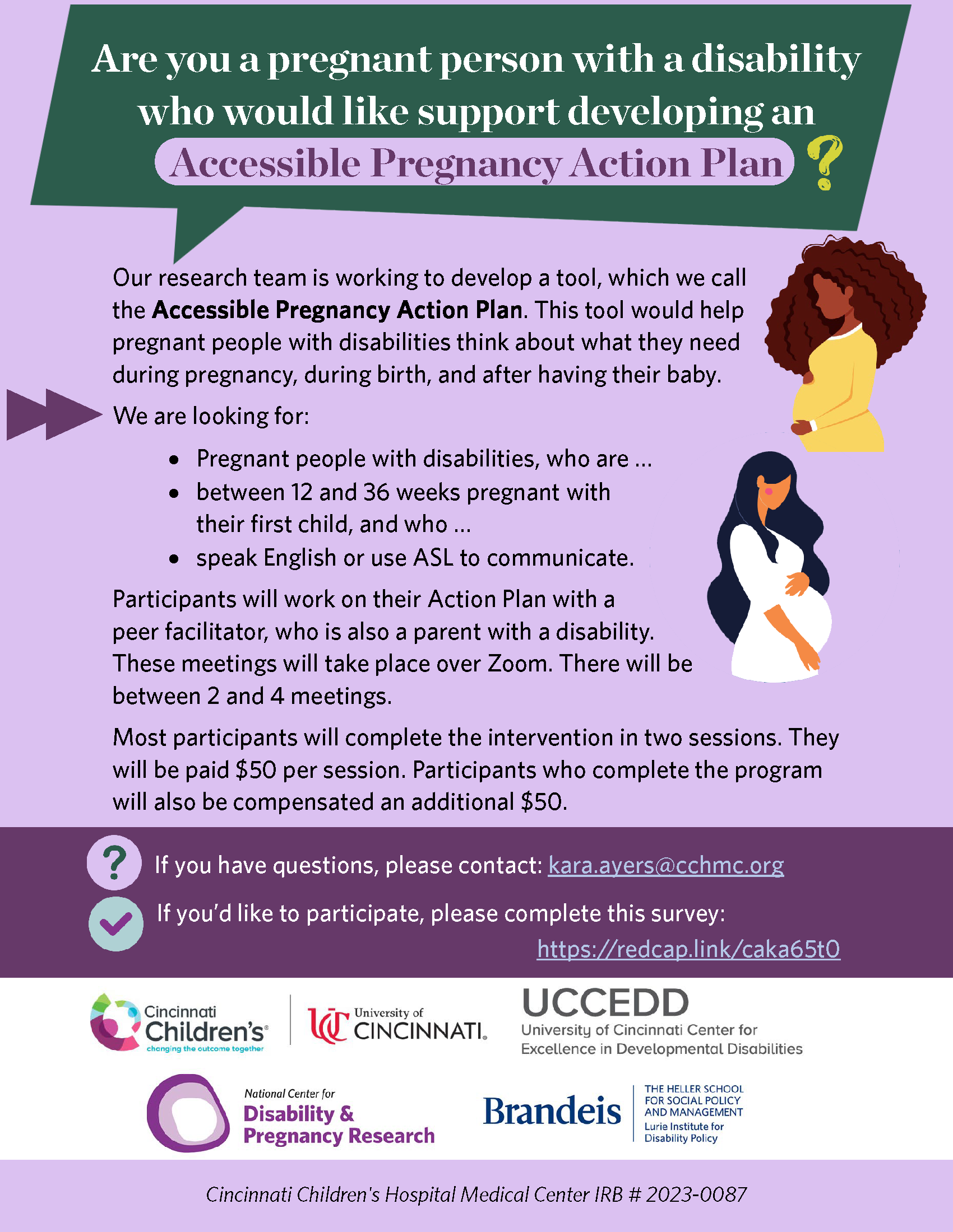 Are you a pregnant person with a disability who would like support developing an Accessible Pregnancy Action Plan?