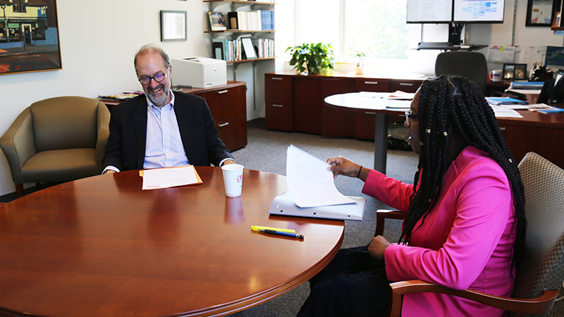 Tyra Westbrook interviews Dean Weil in his office