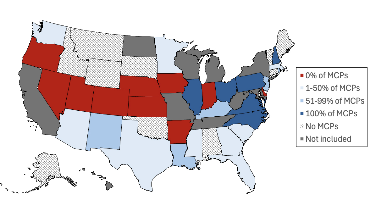 Map of Medicaid Managed Care Plans for medications for OUD