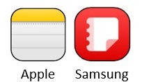Notes app icons for Apple and Samsung app stores