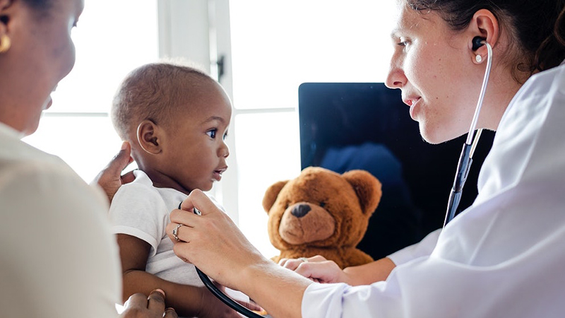 Baby visiting doctor