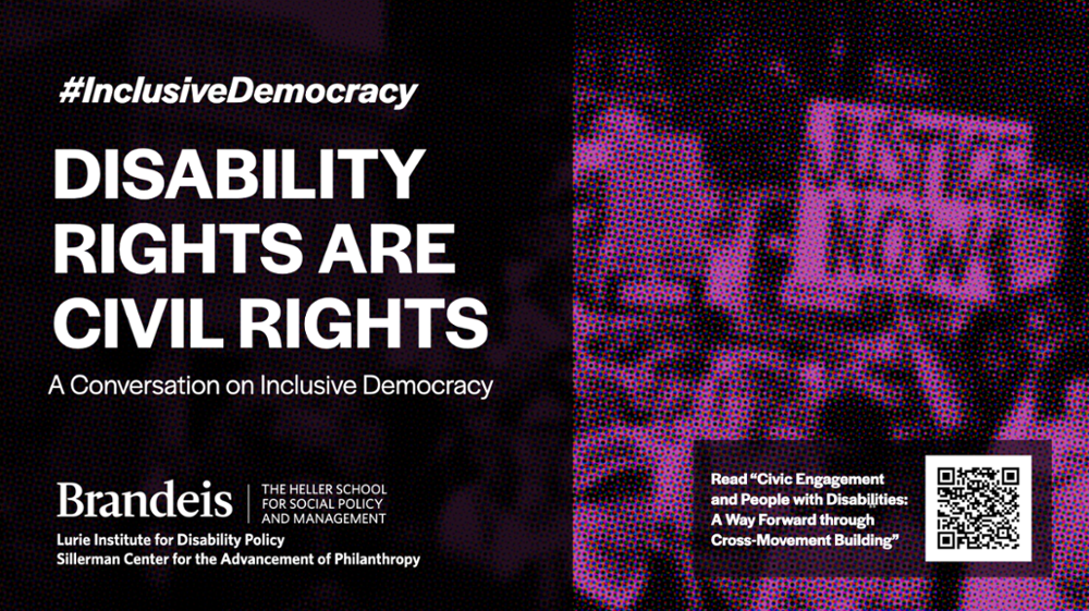 Title screen of presentation: Disability Rights are Civil Rights: A Conversation on Inclusive Democracy #inclusiveDemocracy
