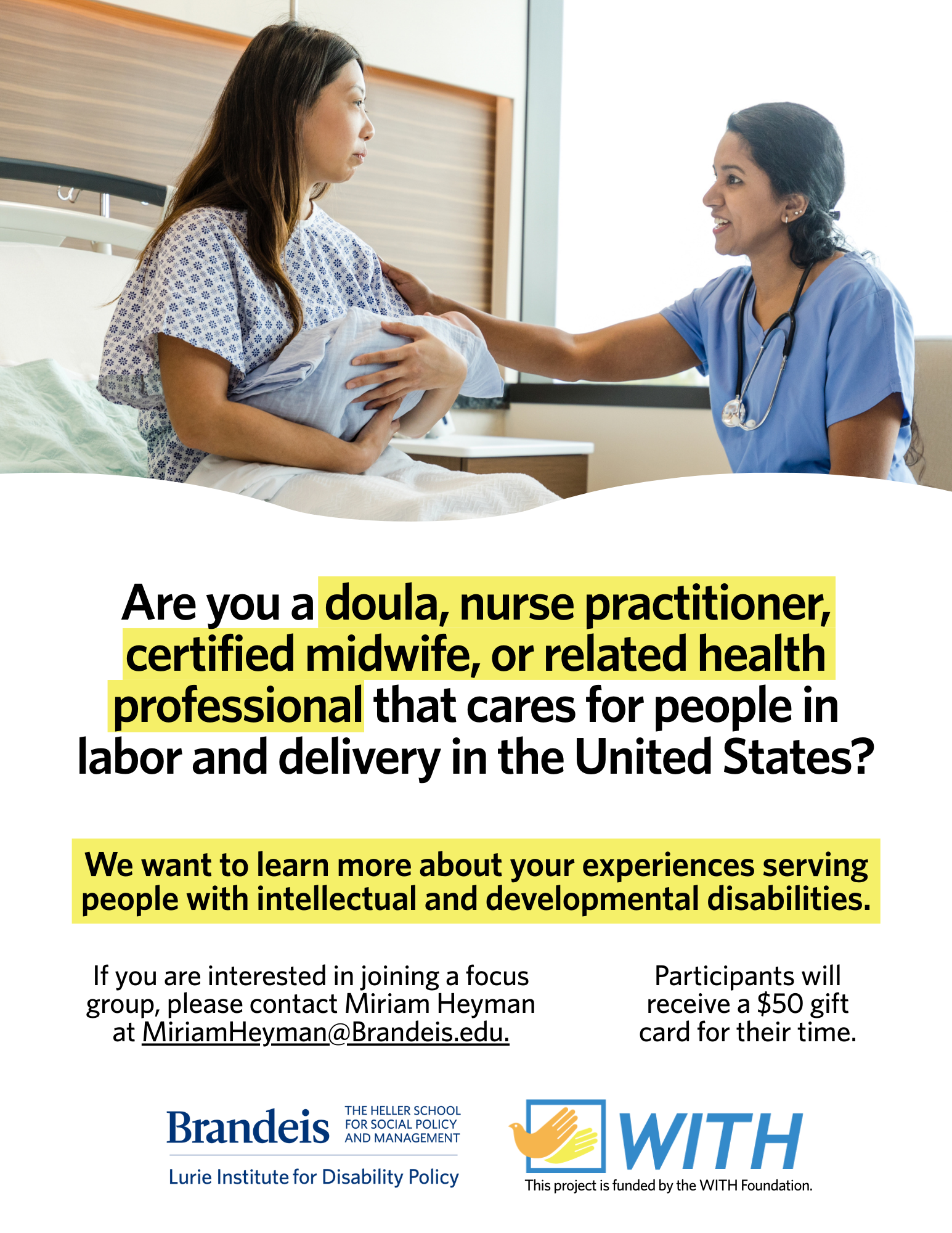 WITH Foundation recruitment flyer