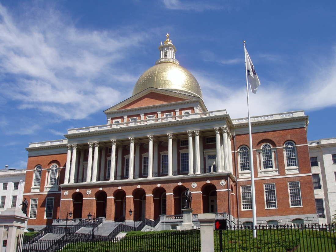 The Commonwealth of Massachusetts State House building, including its gold dome