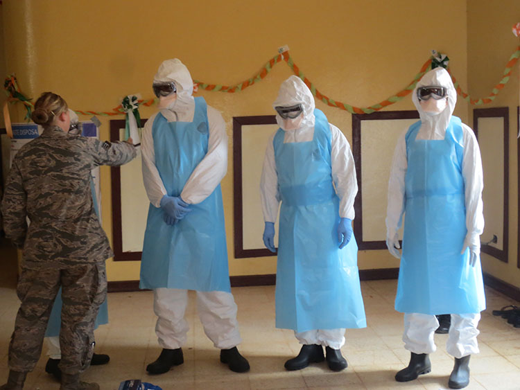 Ebola treatment training with U.S. Department of Defense team