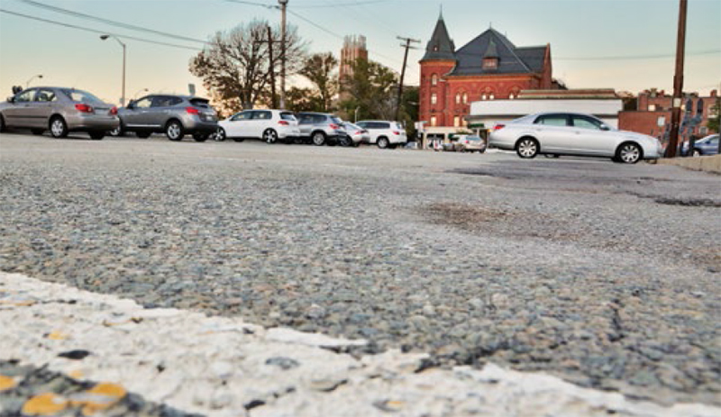 Image of Austin Street parking lot in Newton, Massachusetts