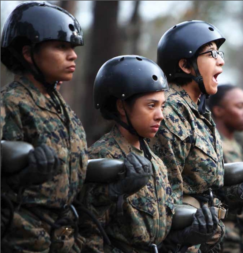 female soldier in combat