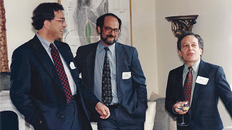vintage candid photo of Paul Starr, Robert Kuttner and Robert Reich
