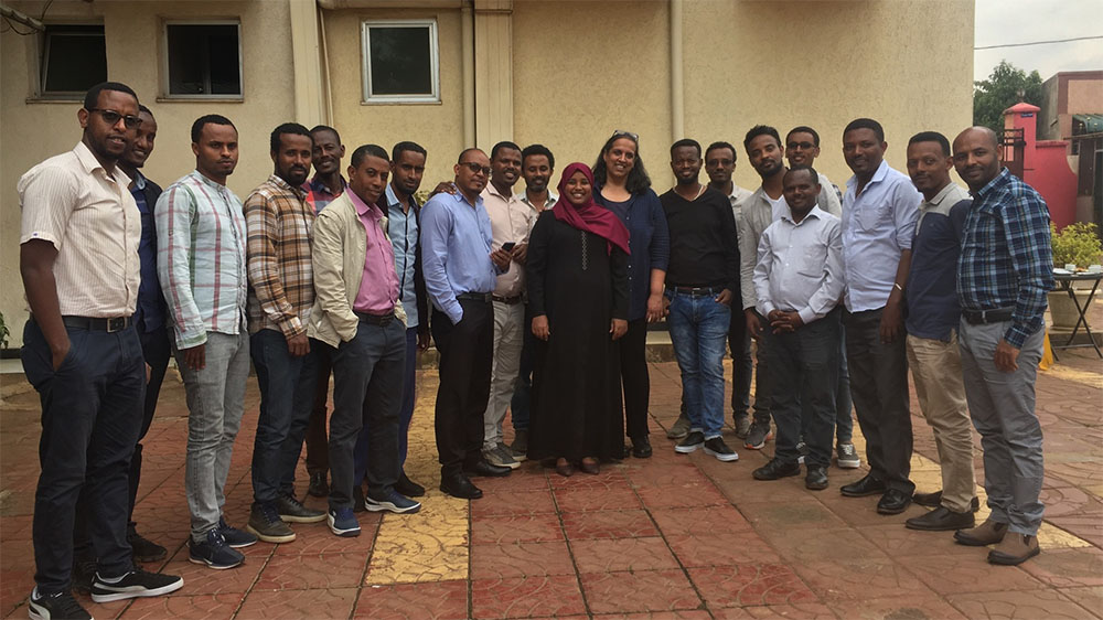 Sangeeta Tyagi with Transferable Life Skills trainees from Jimma and Jigjiga universities at Jimma University in Ethiopia