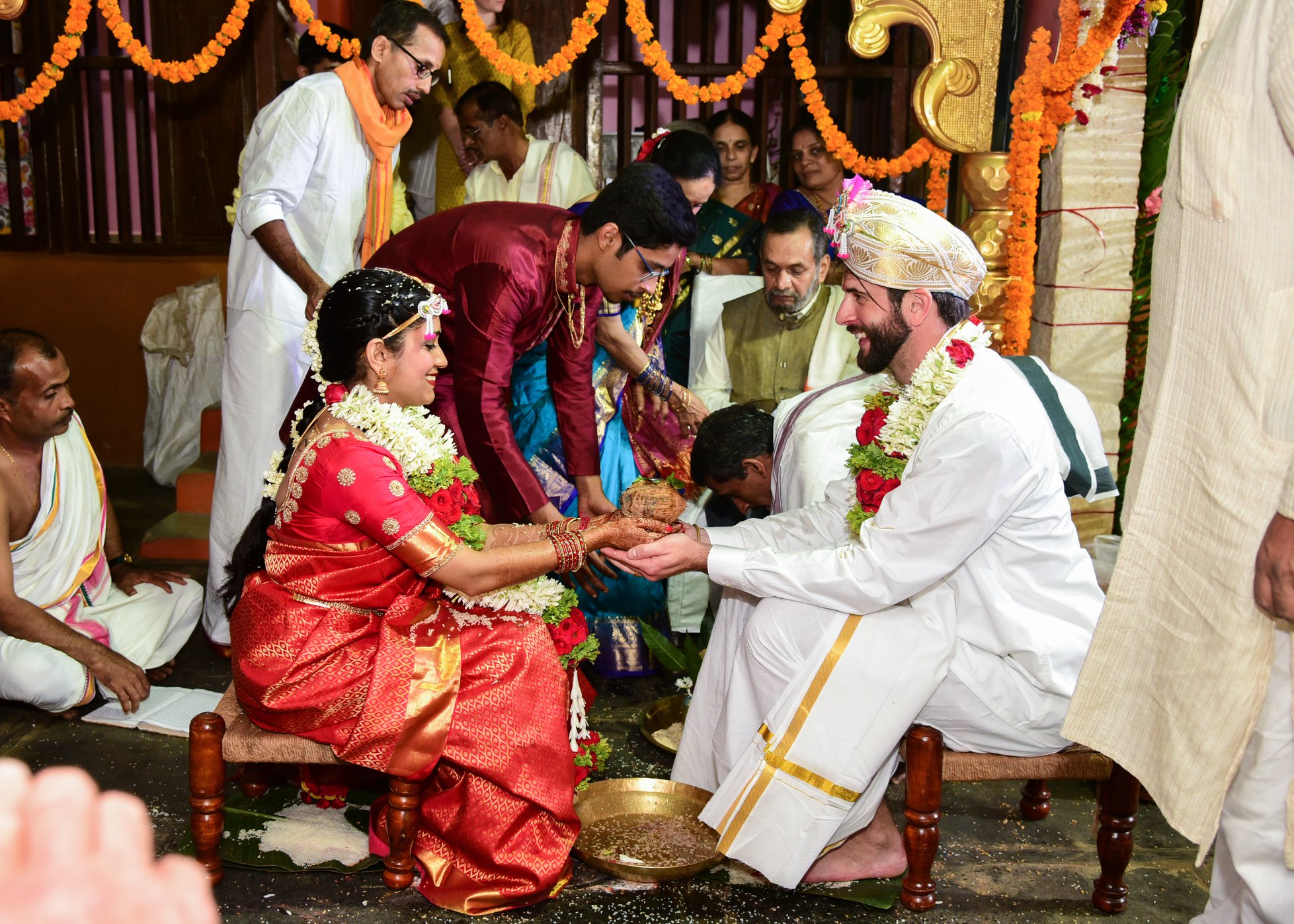  Megha Hegde, MA SID’14 and Patrick Cutrona, MA SID’15 during their Indian wedding ceremony