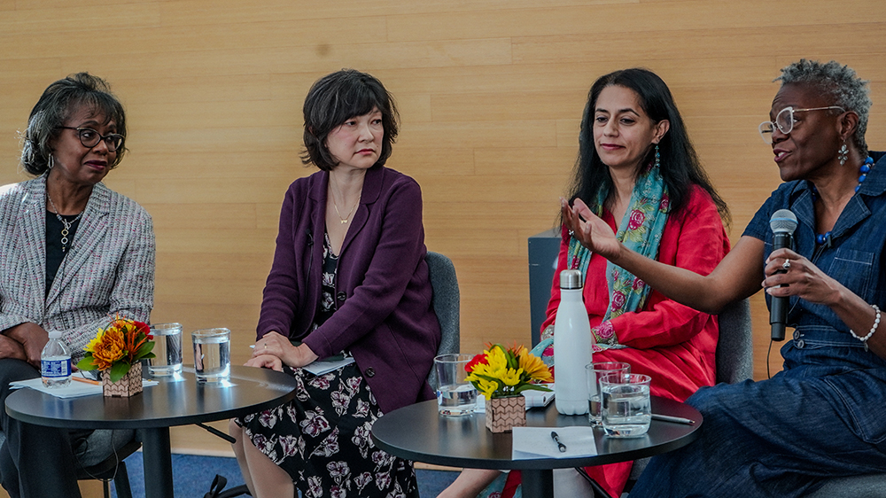 Anita Hill, ChaeRan Freeze, Harleen Singh, and Faith Smith at October 9, 2024 panel event