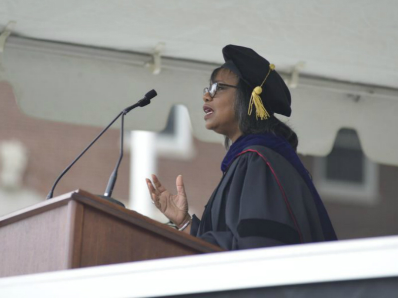 Anita Hill, Tapped to Replace Keynote Speaker Accused of Sexual Misconduct, Warns Wesleyan Graduates of "Uncertain Times" Ahead
