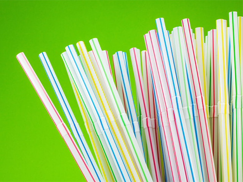 multicolored plastic straws