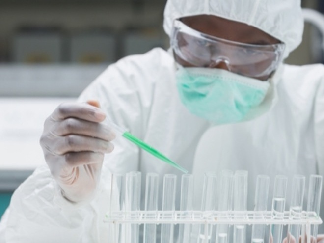 Closeup photo of a scientist working in a laboratory 