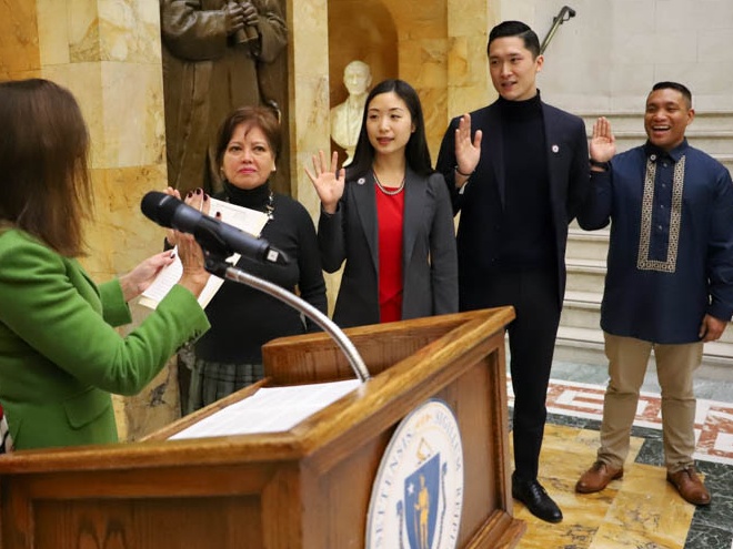  Massachusetts Asian American Commission commissioners taking oath