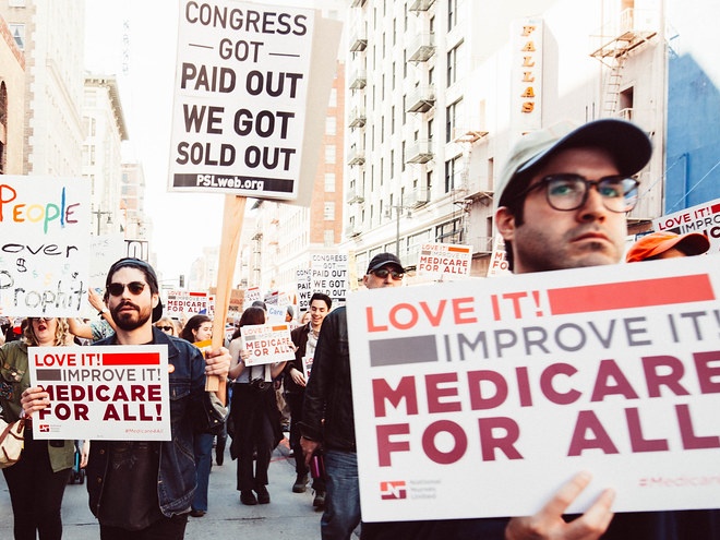 Medicare for All Rally, Los Angeles, February 2017. Photo retrieved from Molly Adams on Flickr