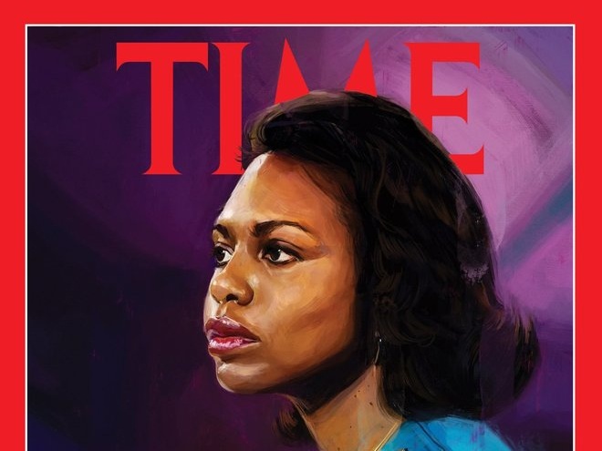 Painting of Anita Hill on the cover of Time Magazine