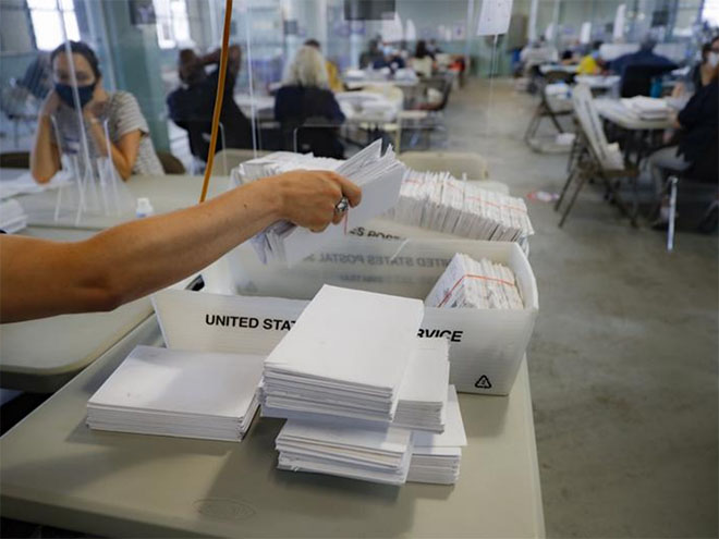 ballots at a post office