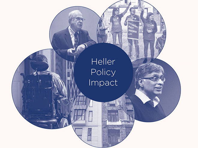 Heller policy impact with bubbles showing STUART ALTMAN; LABOR PROTESTORS; A.K. NANDAKUMAR; BUILDINGS; THE BACK OF A WHEELCHAIR