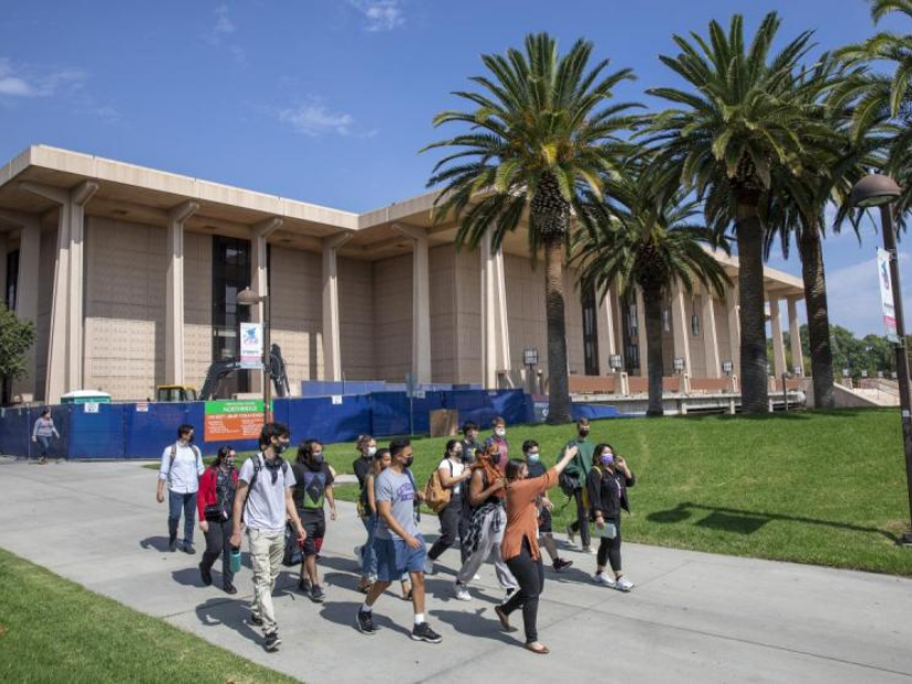 Students walking at California State University