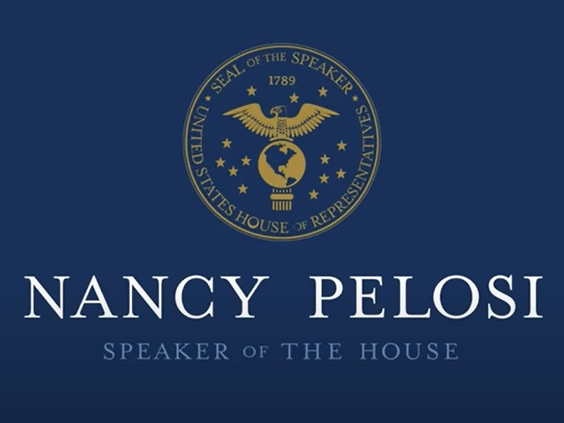 Graphic that says "Nancy Pelosi, Speaker of the House"