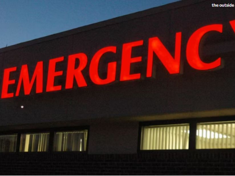 The outside of an emergency room