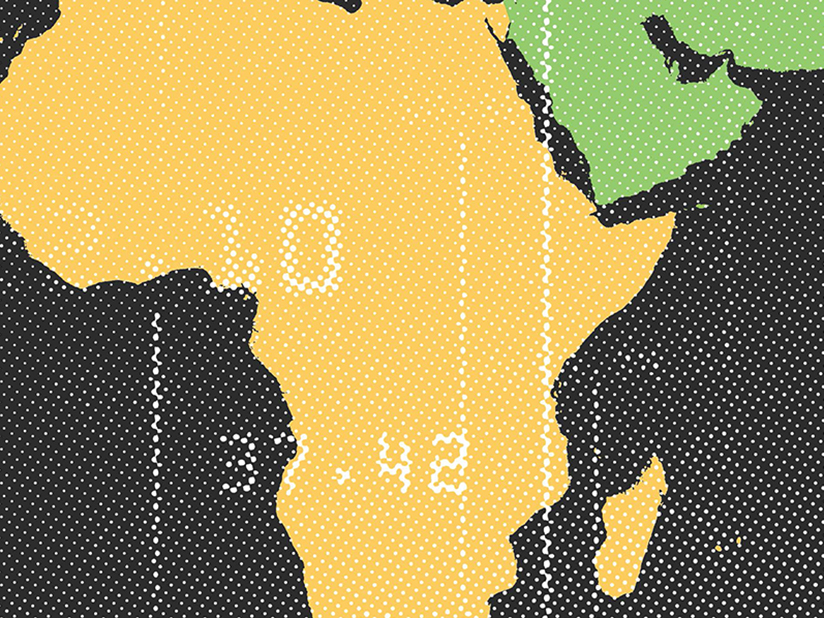 Photo illustration of map of Africa