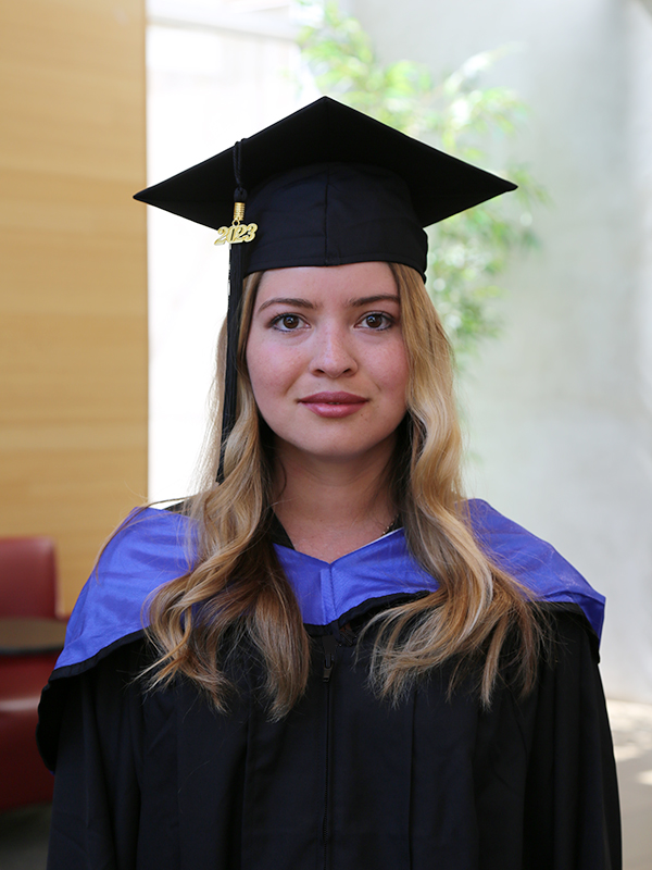 Maria Fernanda Cabezas wearing a cap and gown