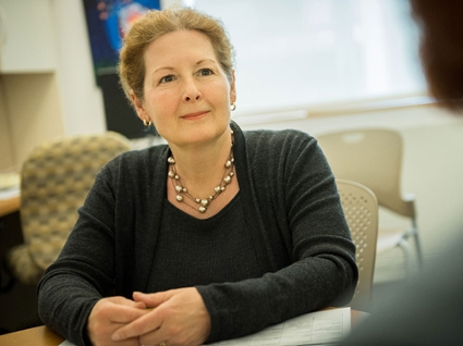 Professor Carole Carlson at a meeting in her office.