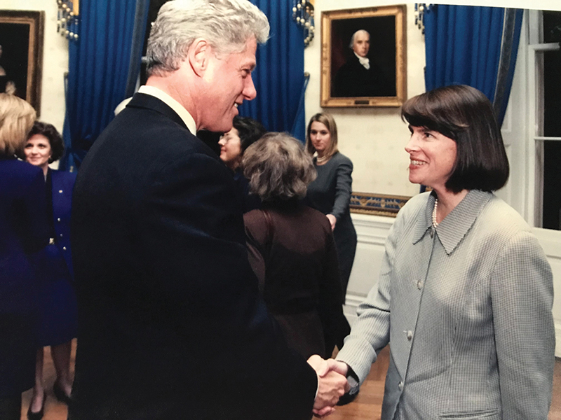 Lisa Lynch with President Clinton in the White House when Lynch was chief economist at the U.S. Department of Labor, circa 1995