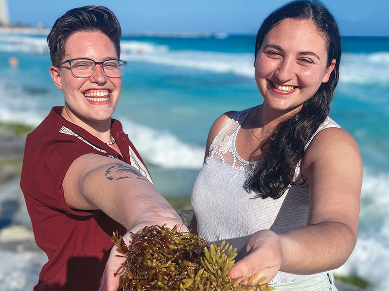 Beck Hayes, MBA/MA SID'22, and Ariel Wexler, MBA/MA SID'22, co-founders of Sowing Seas