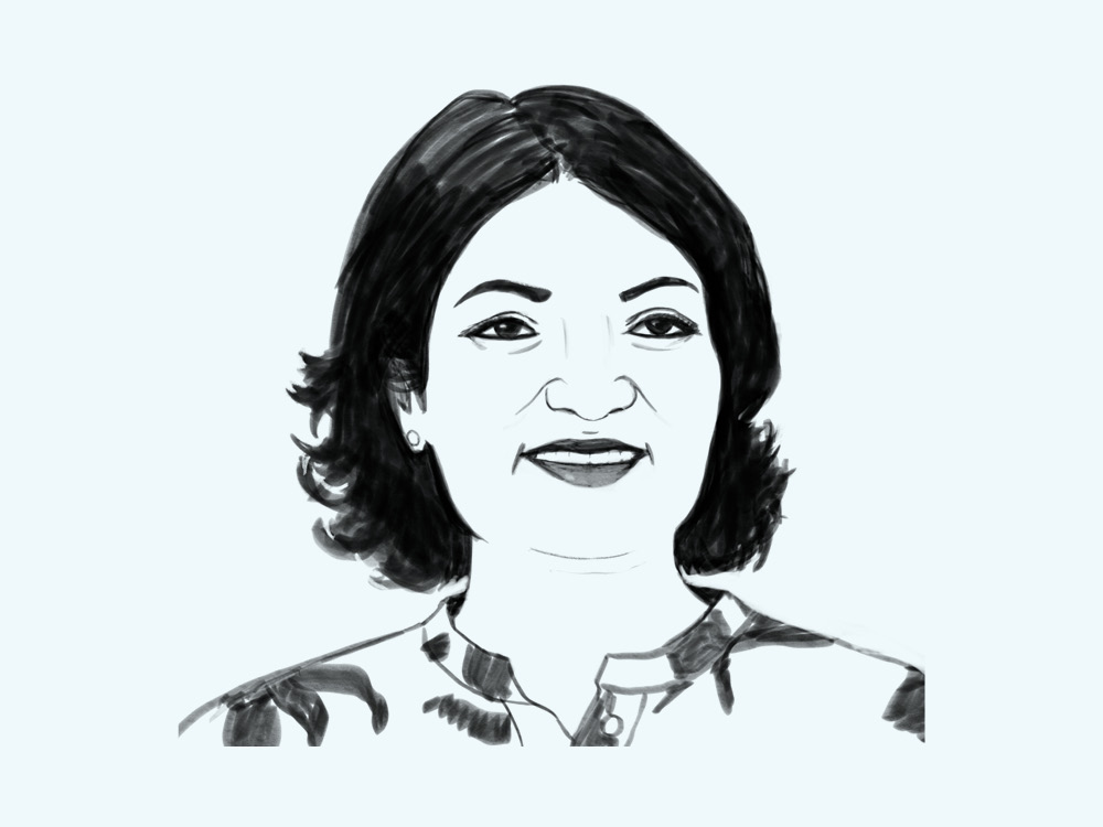 Sketch portrait of Viveka Prakash-Zawisa