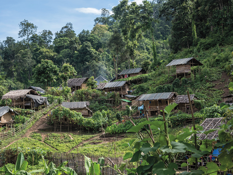 Daw Noe Khu, a recently build refugee camp on the Thailand border in the jungle