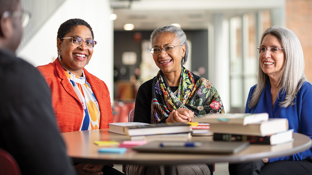 Assistant Dean Jasmine Waddell, Interim Dean Maria Madison, Associate Dean Cindy Thomas, PhD'00