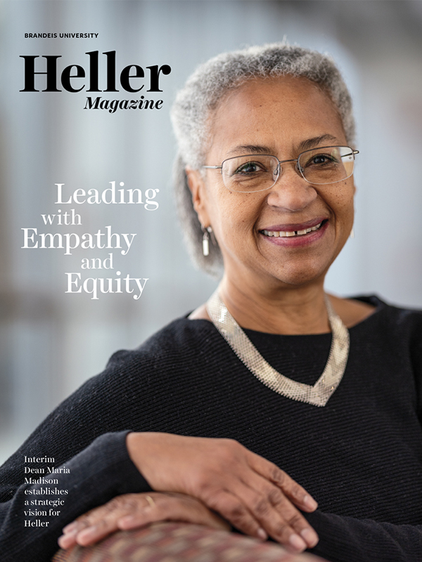 Cover of Winter 2023 Heller Magazine with image of Interim Dean Maria Madison