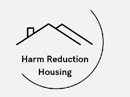 Graphic with words "Harm Reduction Housing"