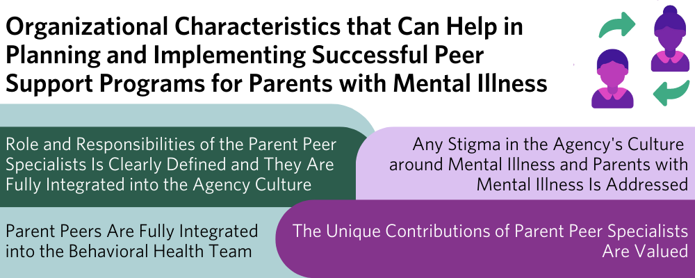 Organizational Characteristics that Can Help in Planning and Implementing Successful Peer Support Programs for Parents with Mental Illness
