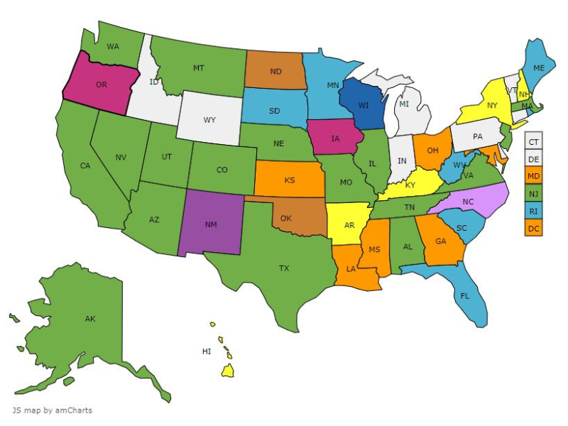 Map of US State Laws that Terminate Parental Rights on a Basis Including Parental Disability - January 2023