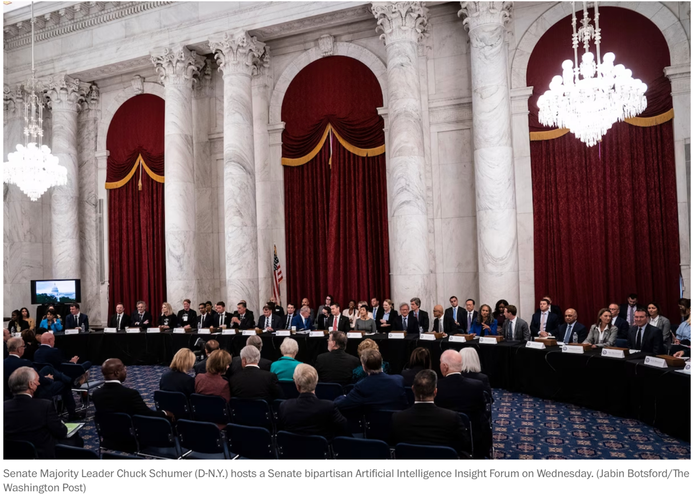 Senate Majority Leader Chuck Schumer (D-N.Y.) hosts a Senate bipartisan Artificial Intelligence Insights Forum 