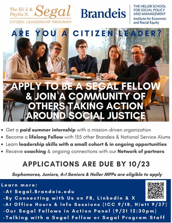 Brandeis Segal Fellow Application Eli J. & Phyllis N. Segal Citizen