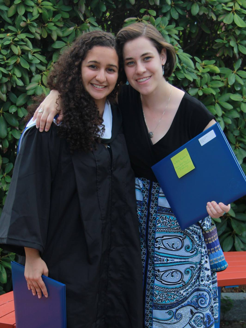 Gabby Zilkha at graduation with fellow Segal Fellow Molly Pearlman