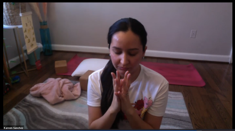 Segal Fellow Kareen Sanchez Leading a February 2022 Restorative Yoga &amp; Self Care Session