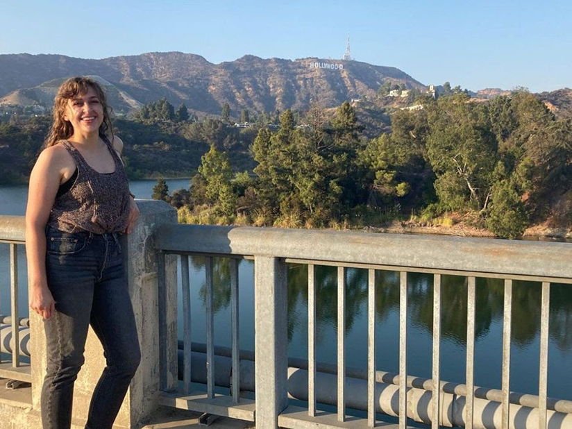 Mallory Bilski with Hollywood sign in the background