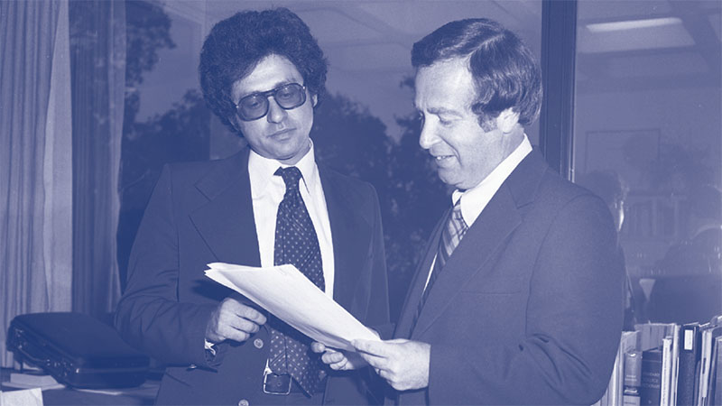Former Heller Dean Stuart Altman with Stanley Wallack