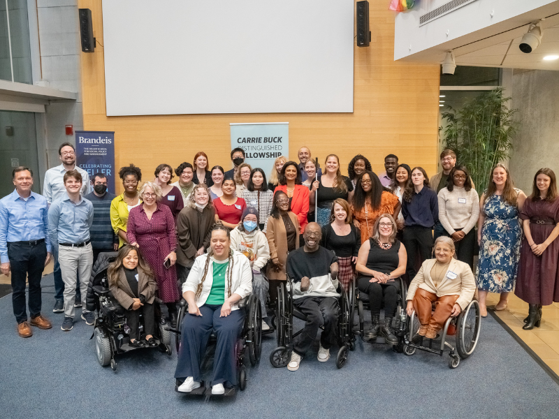 The Lurie Institute for Disability Policy community poses for a group photo following the third Carrie Buck Distinguished Fellowship Keynote Event