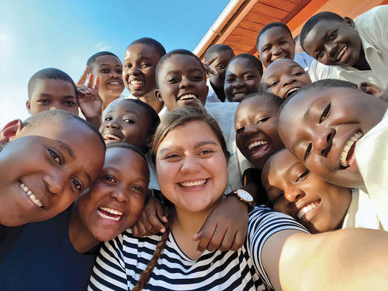 Beatriz Pleités, MA SID’23, with students from SEGA Girls’ Secondary School in Morogoro, Tanzania